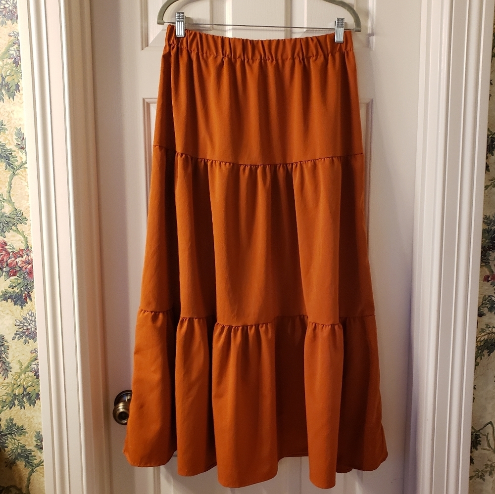NEW! Rust Maxi Skirt - Picture 5 of 5